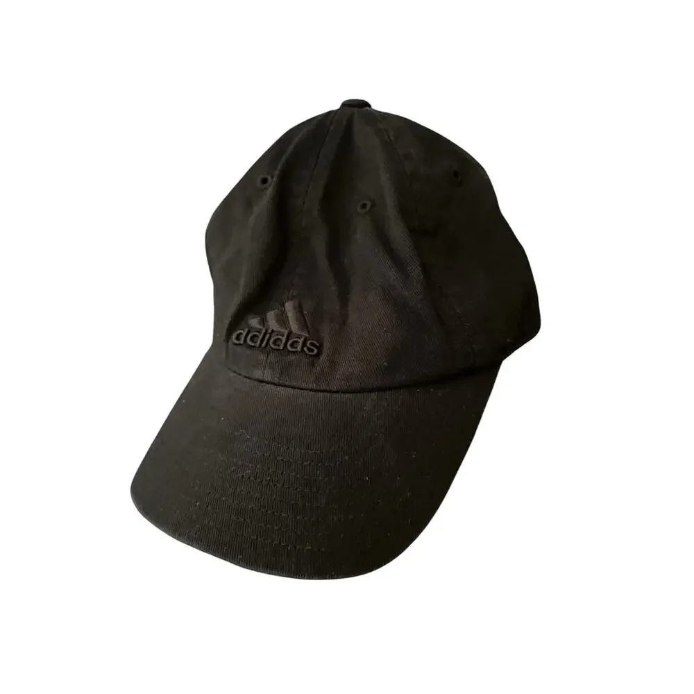 Adidas Aeroready OS Black Embroidered Strapback Workout Athletic Baseball Cap